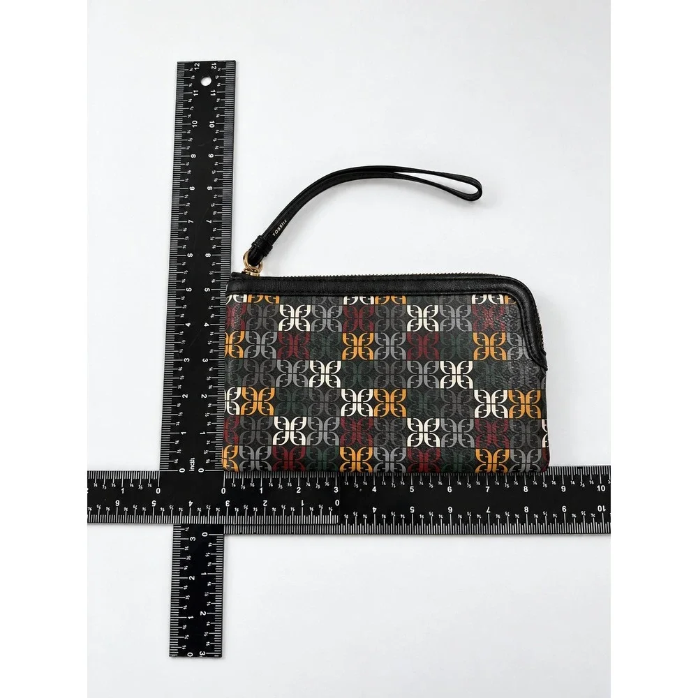 Fossil Sofia Multi Logo Zip Wristlet Approx 8.25 x 4.5 In NWT